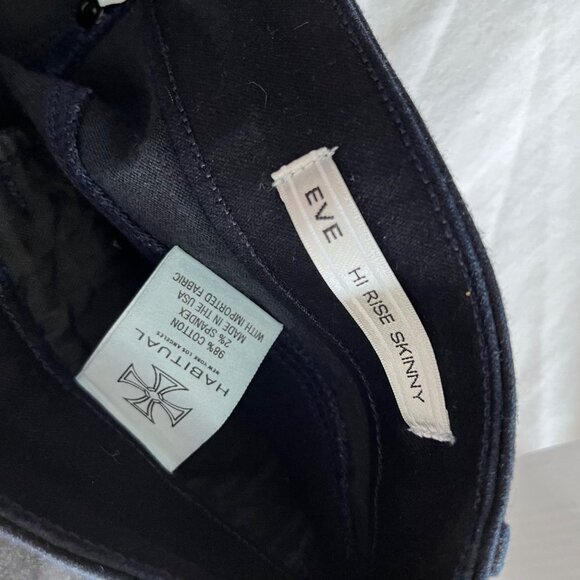 Habitual Eve Hi-Rise Skinny Coated Jeans Black Licorice 25 New With Partial Tags - Picture 12 of 12